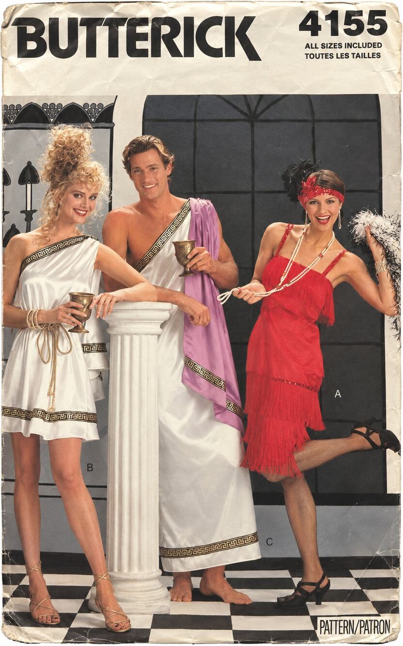 Roman Grecian Toga Roaring 20s Flapper Costume XS S M L Butterick 4199 Uncut